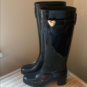 Moschino tall heeled rain boots